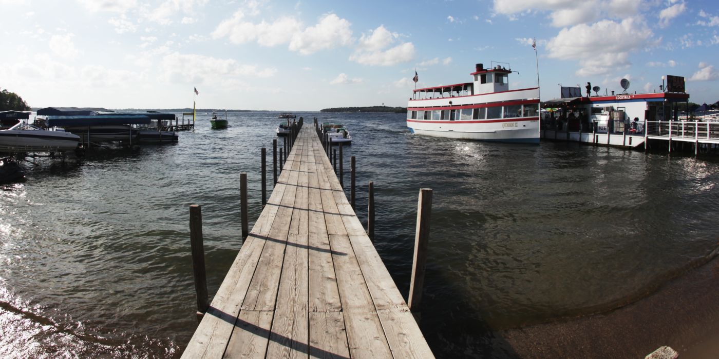 Dock and Ferry Boat on Lake Okoboji