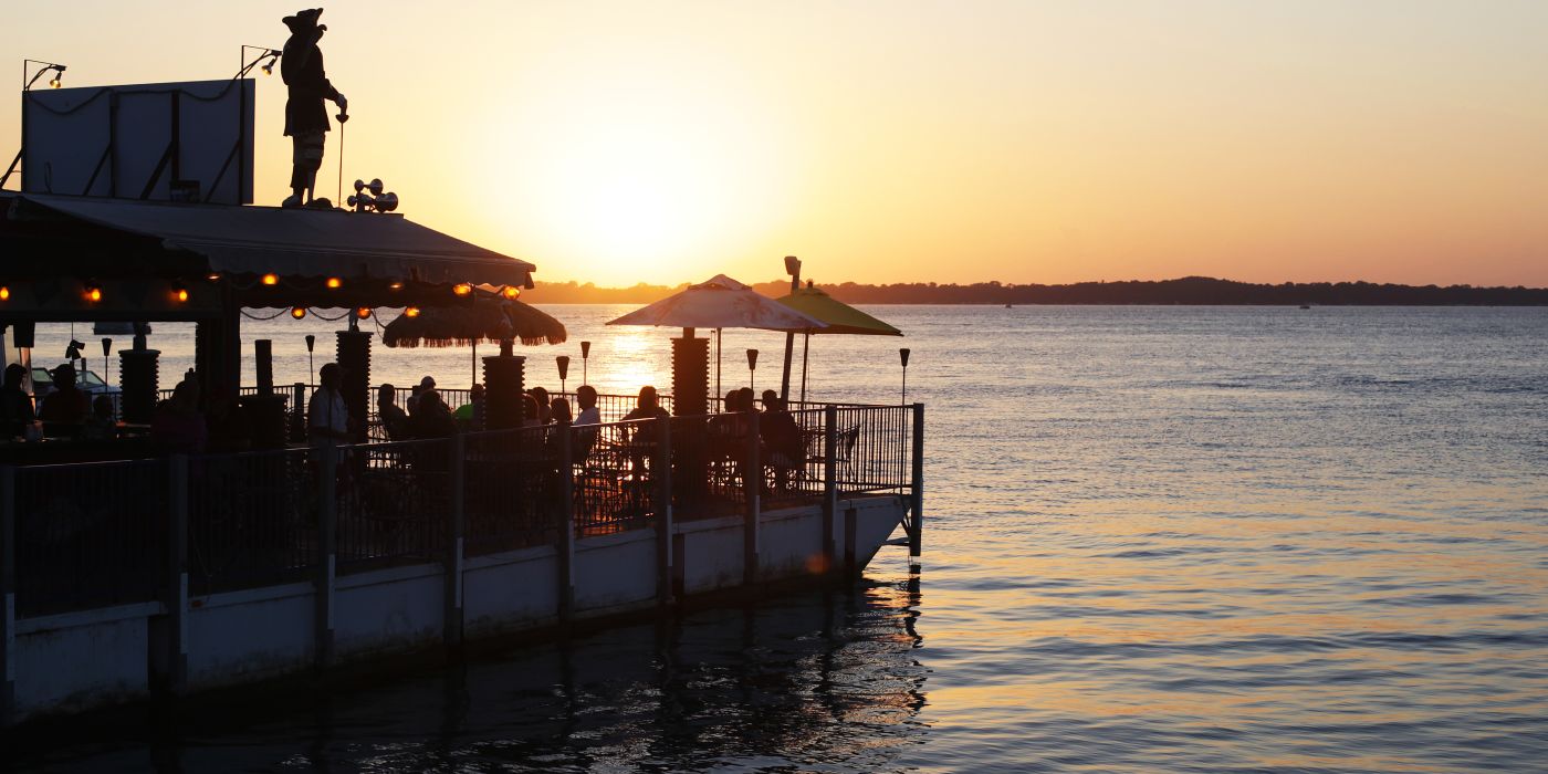 Dock on Lake Okoboji at Sunset
