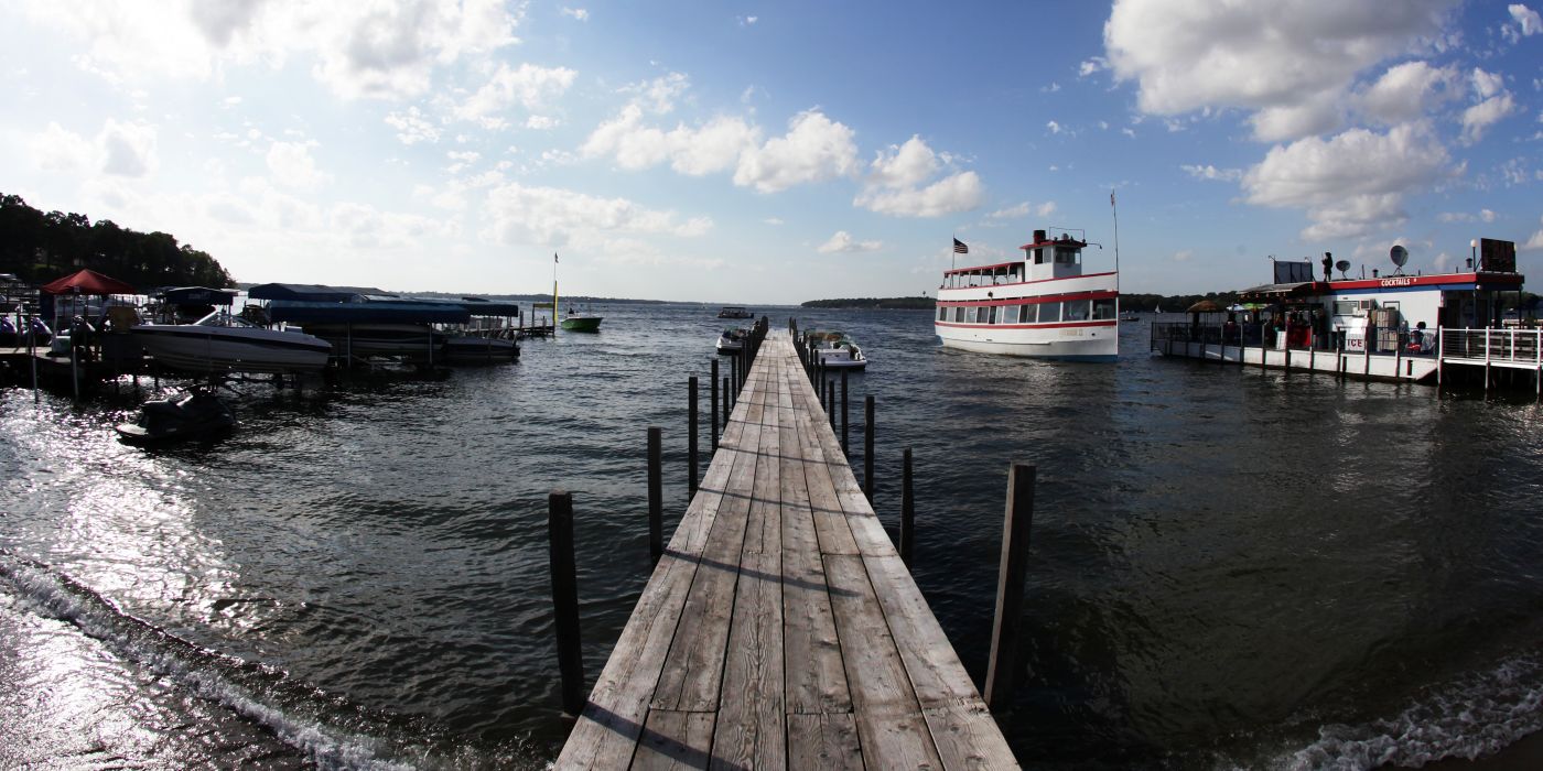 Dock and Ferry Boat on Lake Okoboji